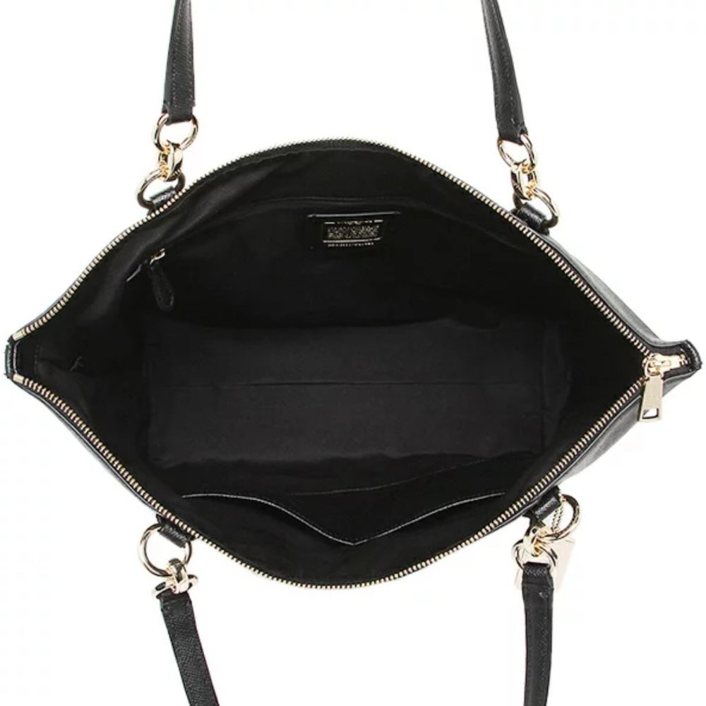 NEW Coach classy leather tote shoulder bag black - Picture 4 of 8